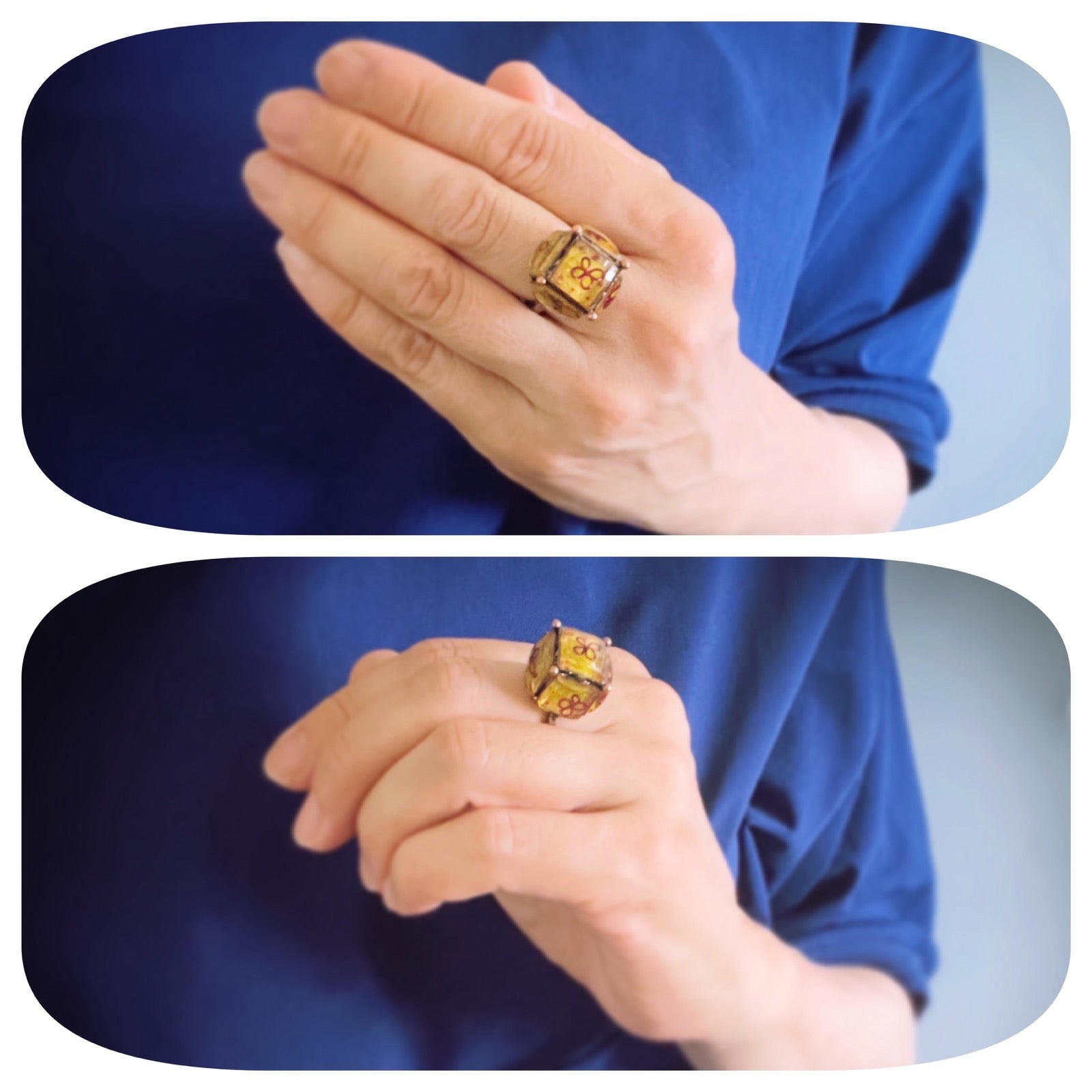 Dice Ring Antique Style Resin TAMARUSAN