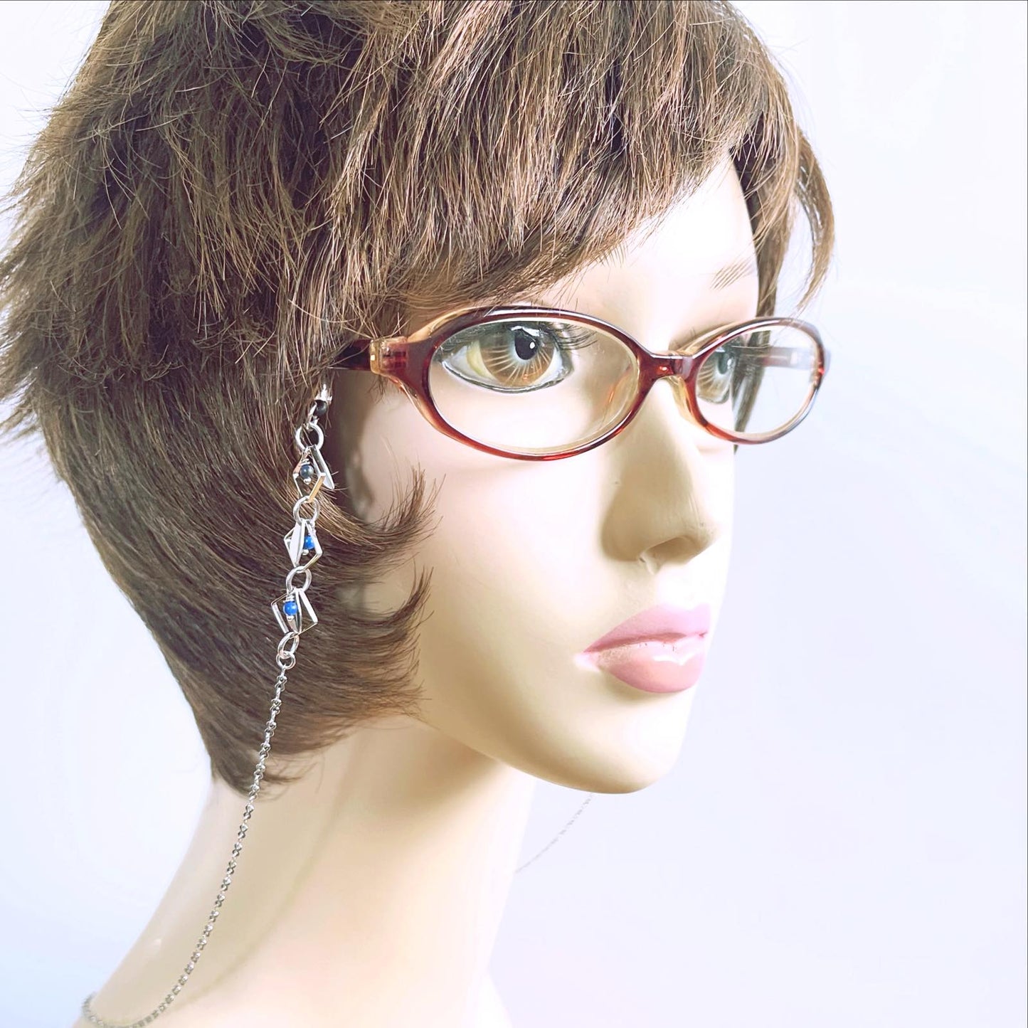 Glasses Chain Blue Flower Square TAMARUSAN