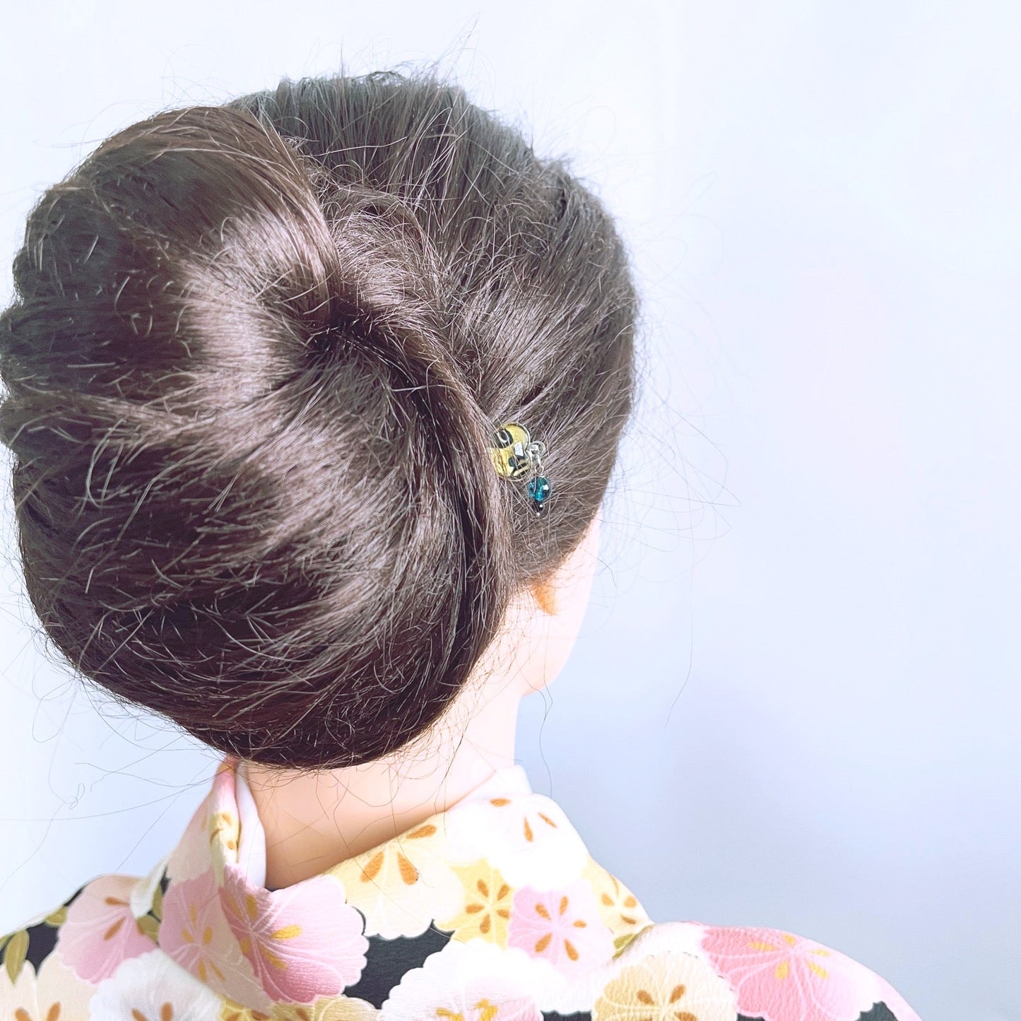 Hairpin Blue Flower Heart Quartz TAMARUSAN