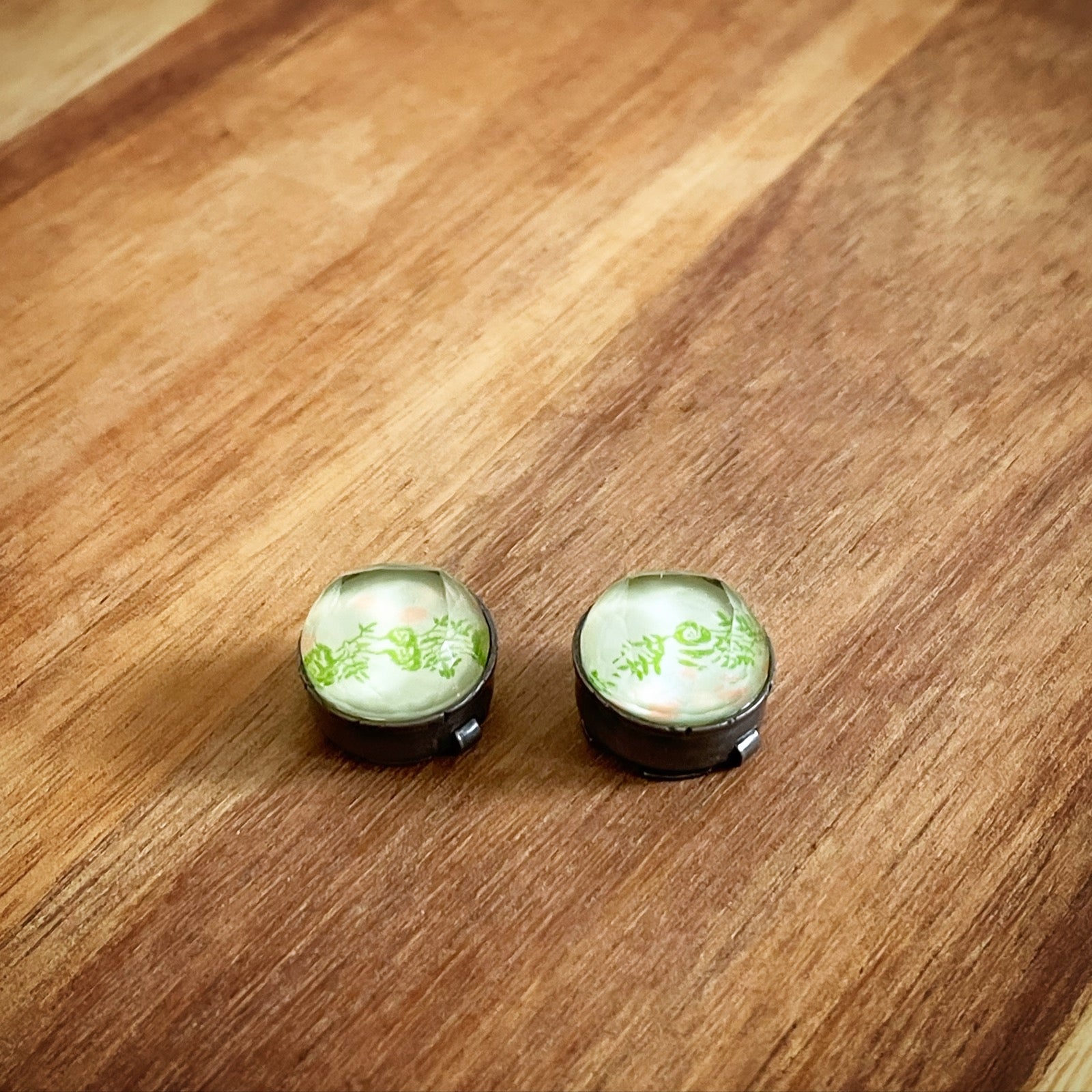 Button Cover Cuff Links Rose Blue TAMARUSAN