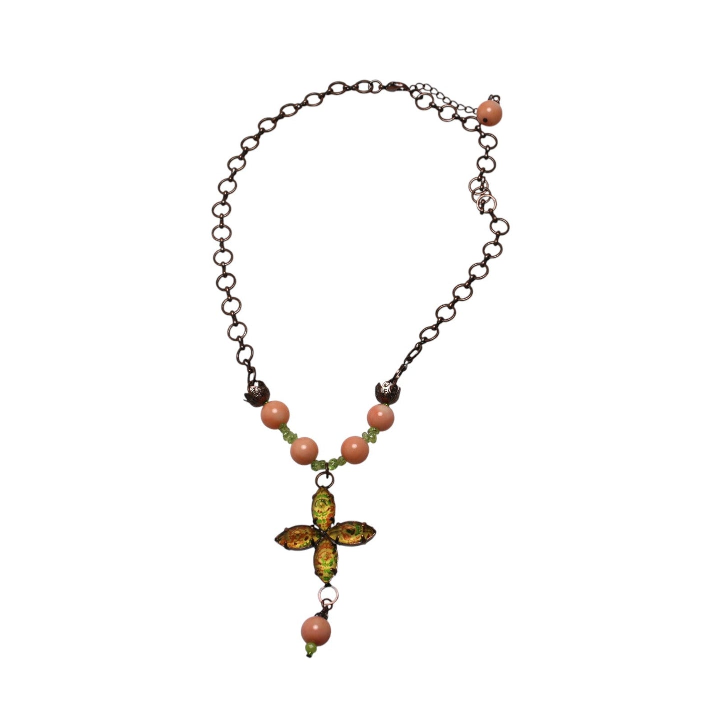 Scarf Necklace Light Blue Flower Silver TAMARUSAN