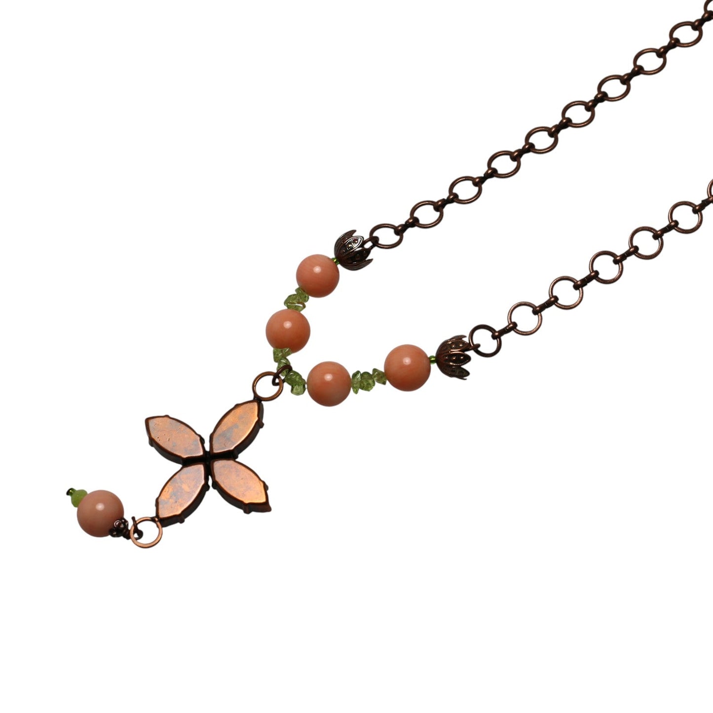 Scarf Necklace Light Blue Flower Silver TAMARUSAN