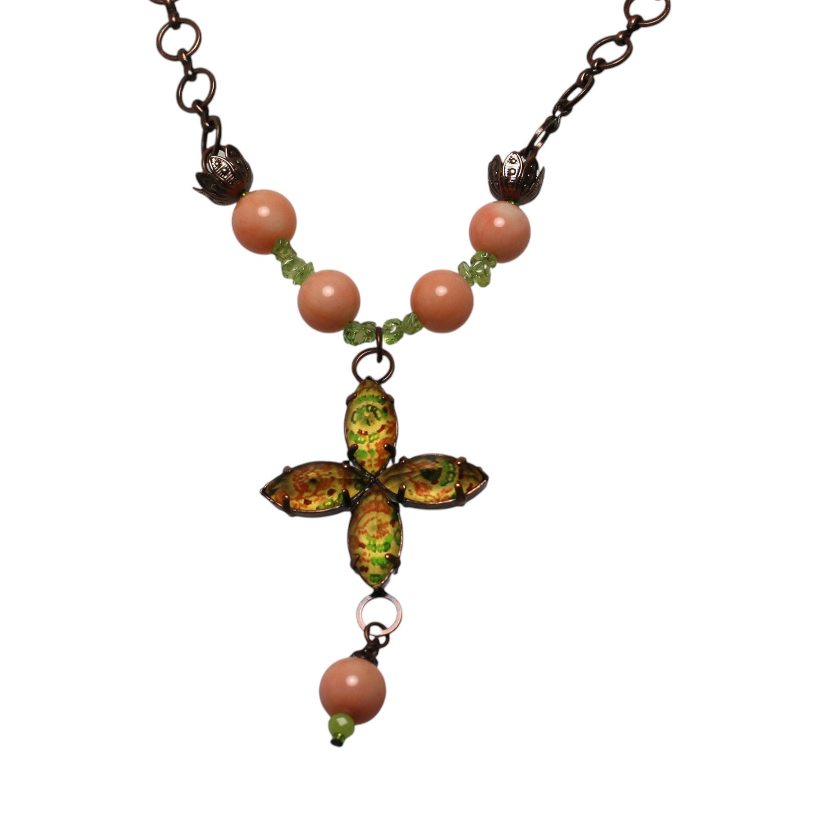 Scarf Necklace Light Blue Flower Silver TAMARUSAN