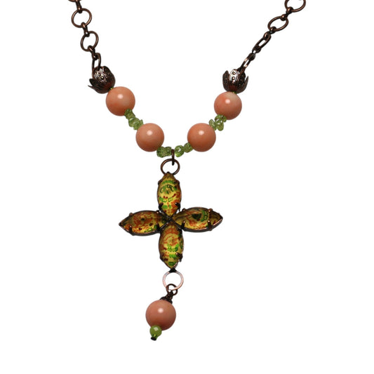 Scarf Necklace Light Blue Flower Silver TAMARUSAN