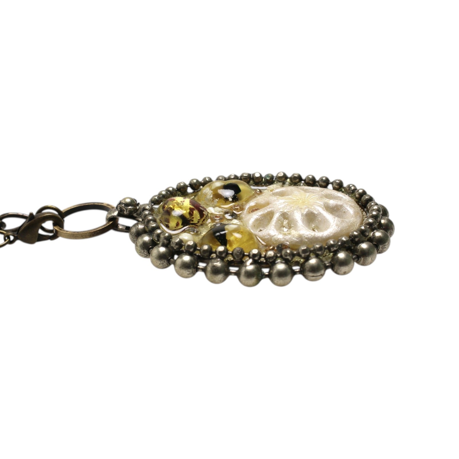Bag Charm Antique Style White Brown TAMARUSAN