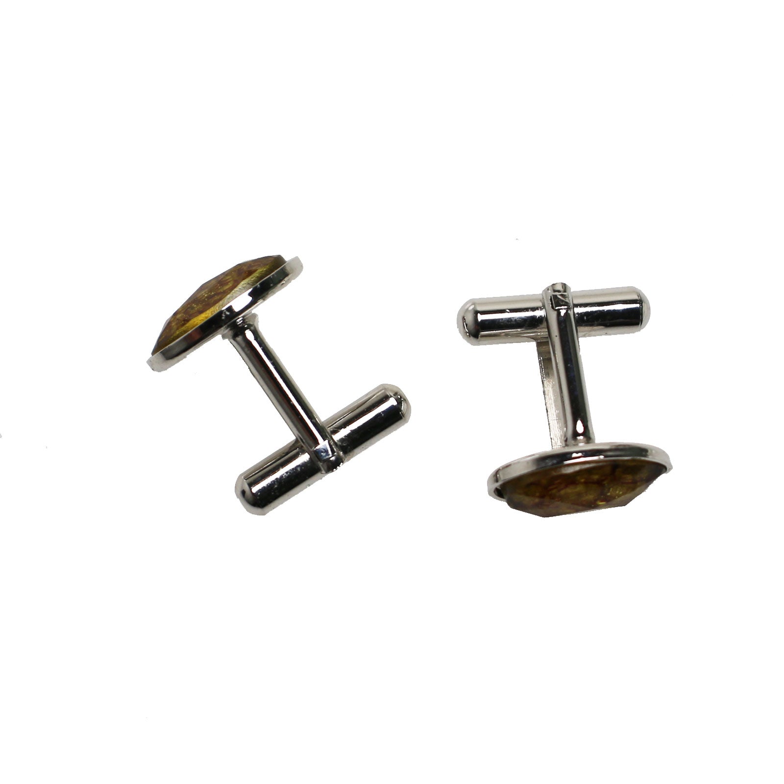 Cuff Links Oval Rhodium Pink TAMARUSAN