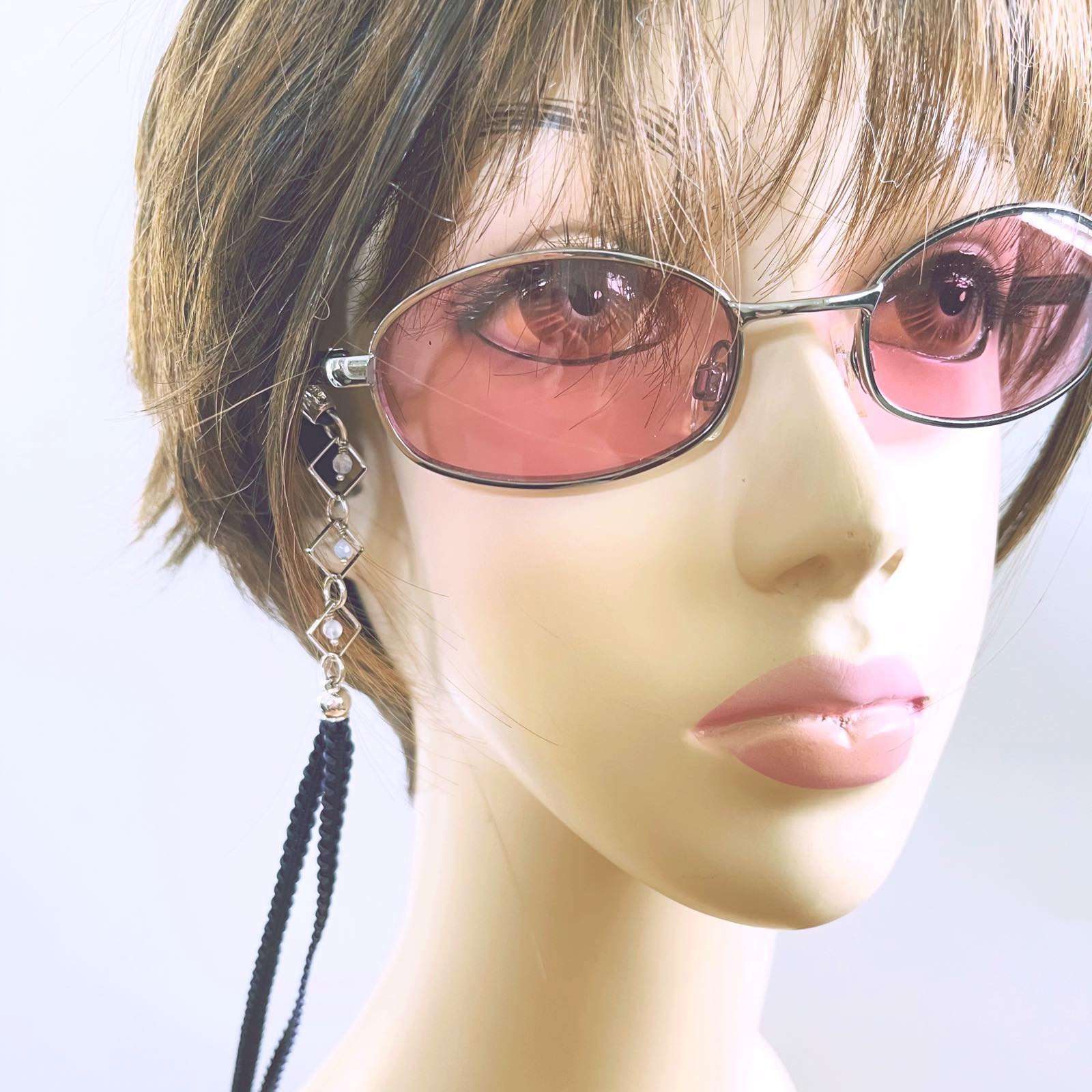 Glasses Chain Navy Light Blue Ribbon TAMARUSAN
