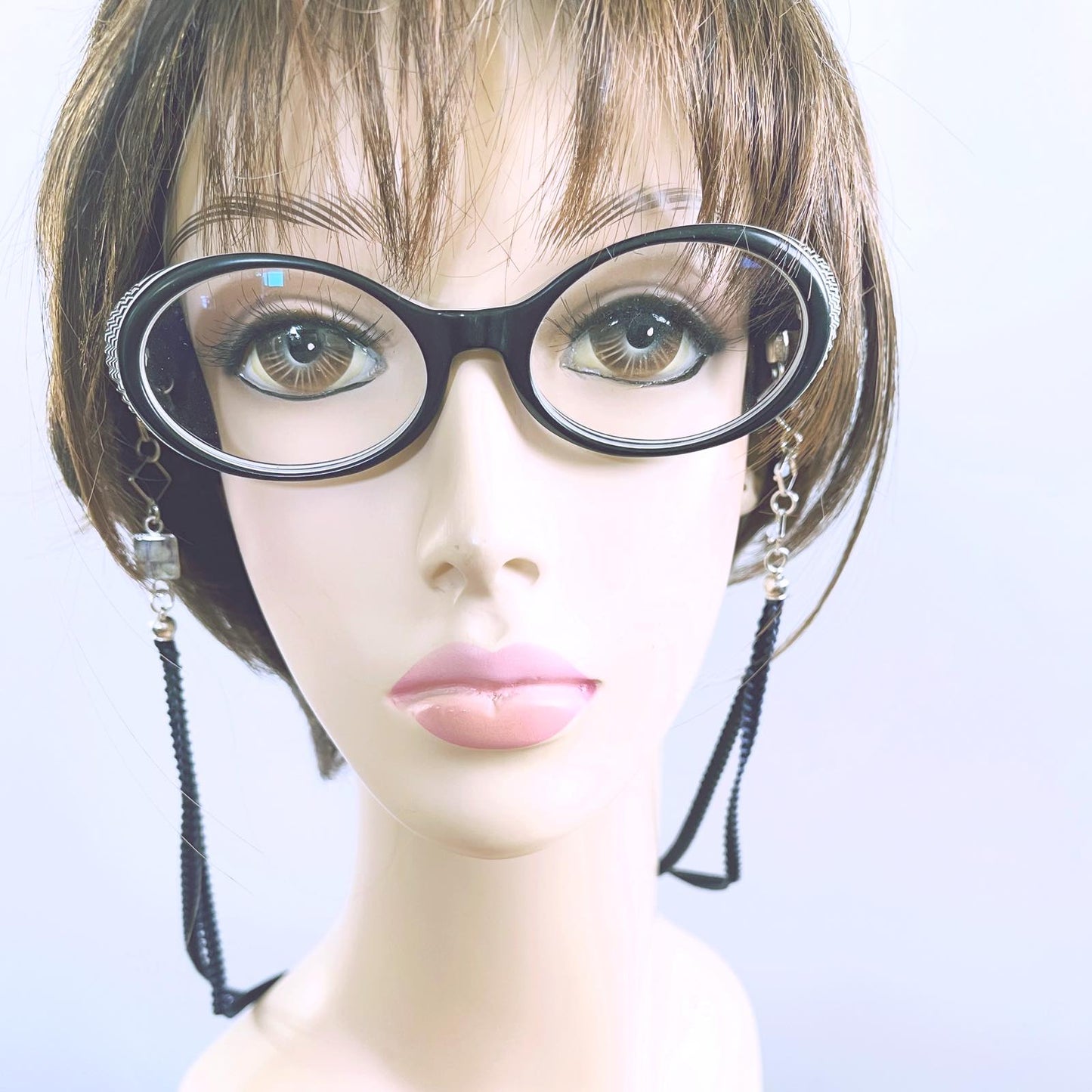 Glasses Chain Navy Light Blue Ribbon TAMARUSAN