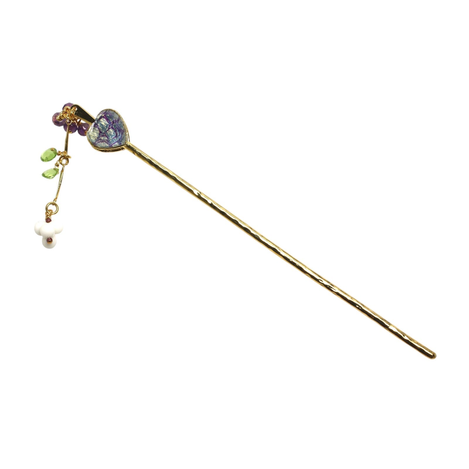 One Stick Hairpin Heart Peridot Blue 24k TAMARUSAN