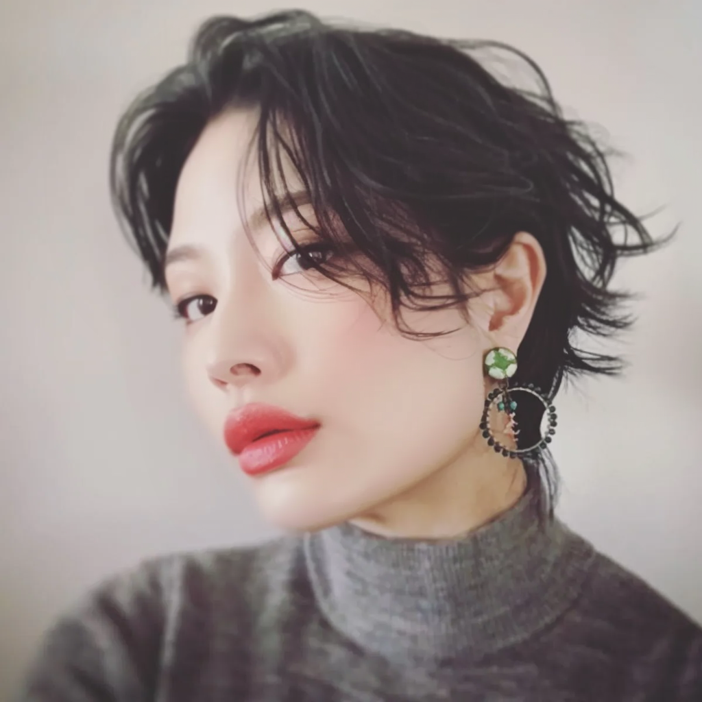 Pierced Earrings Green Dinosaur Malachite TAMARUSAN