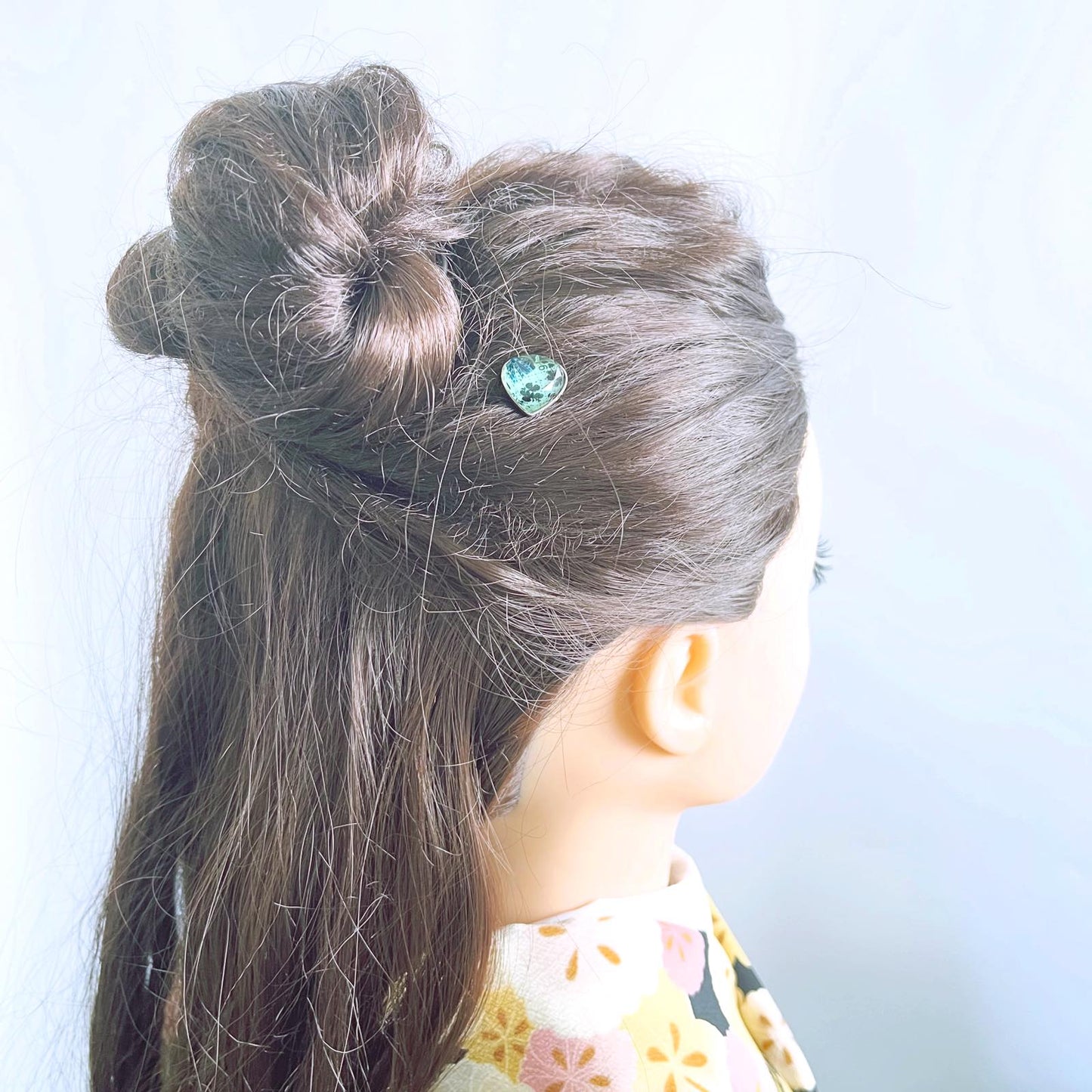 Hairpin Card Heart Blue TAMARUSAN