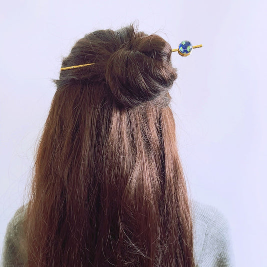 One Stick Hairpin Blue Gold TAMARUSAN