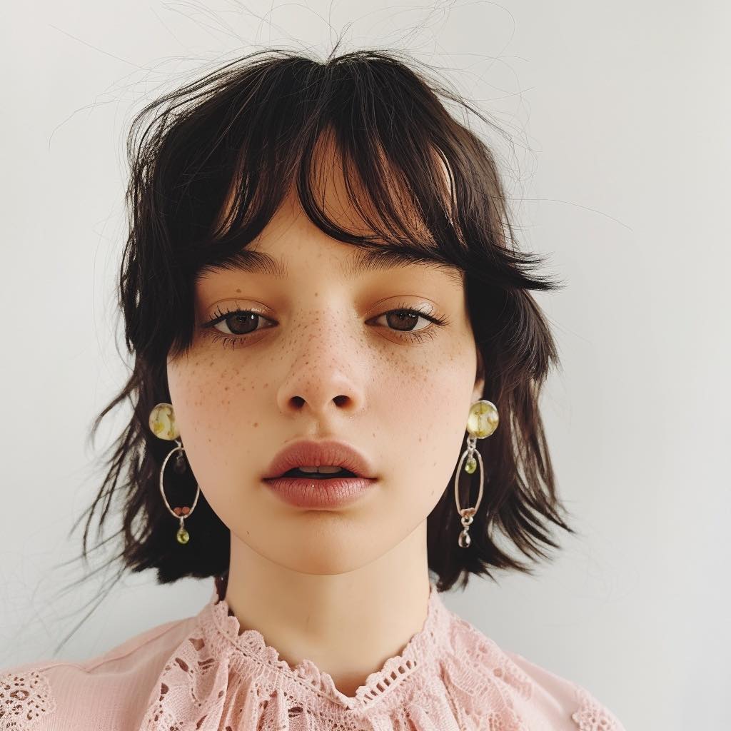 Mismatched Pierced Earrings Hoop Peridot White TAMARUSAN