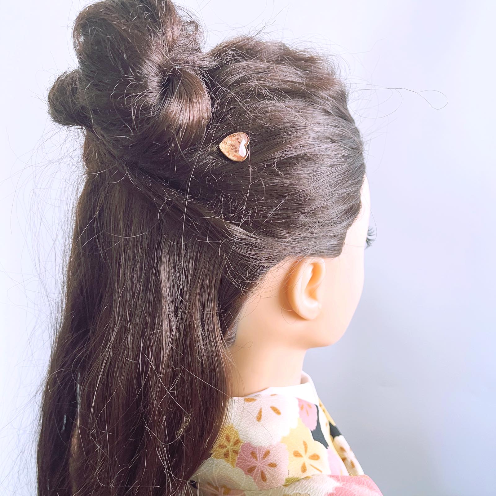 Hairpin Plum Pink Heart Removable TAMARUSAN