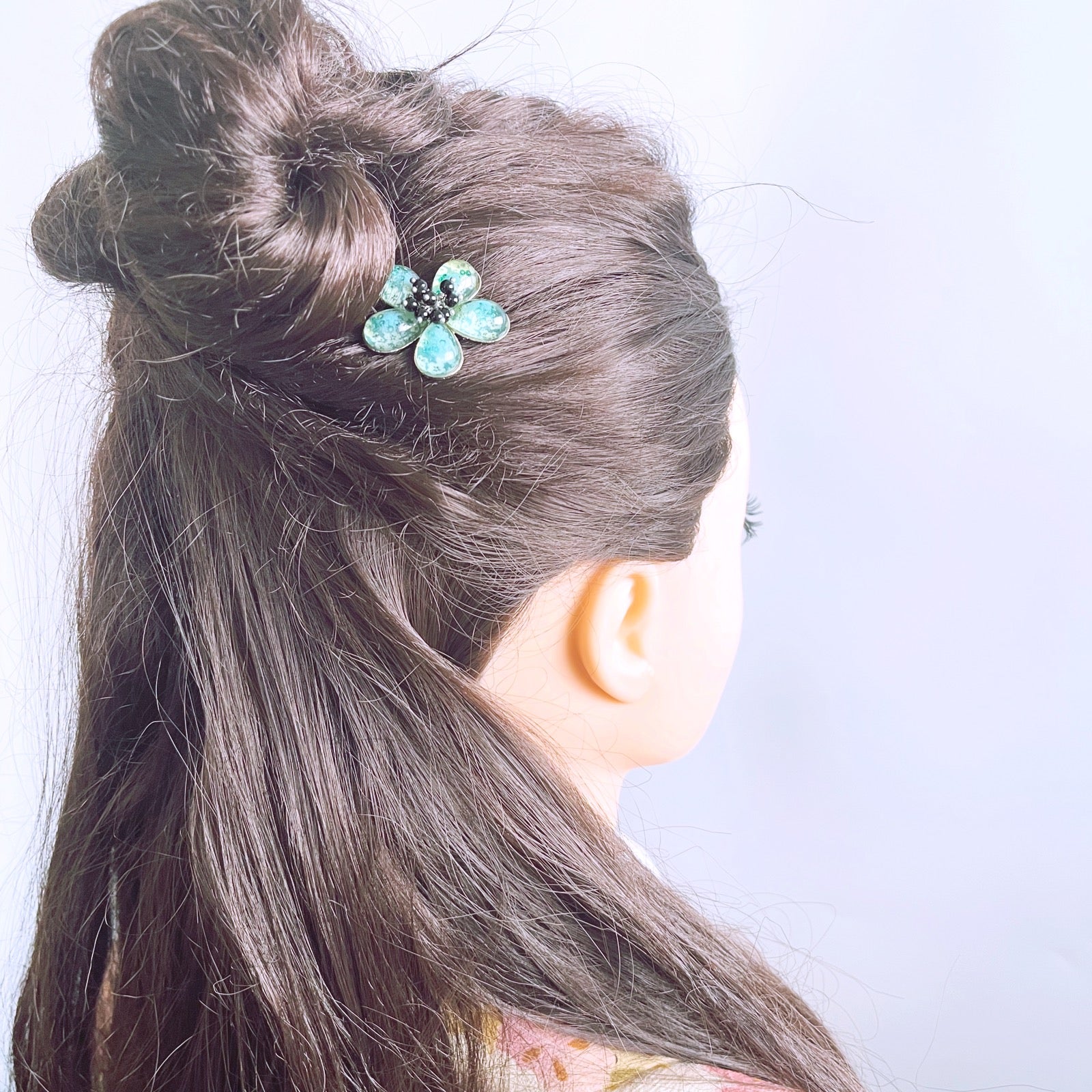 Hairpin Flower Plum Blue Onyx TAMARUSAN