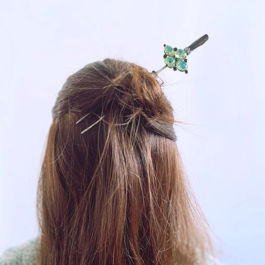 Changeable Ornament Hairpin Blue Plum