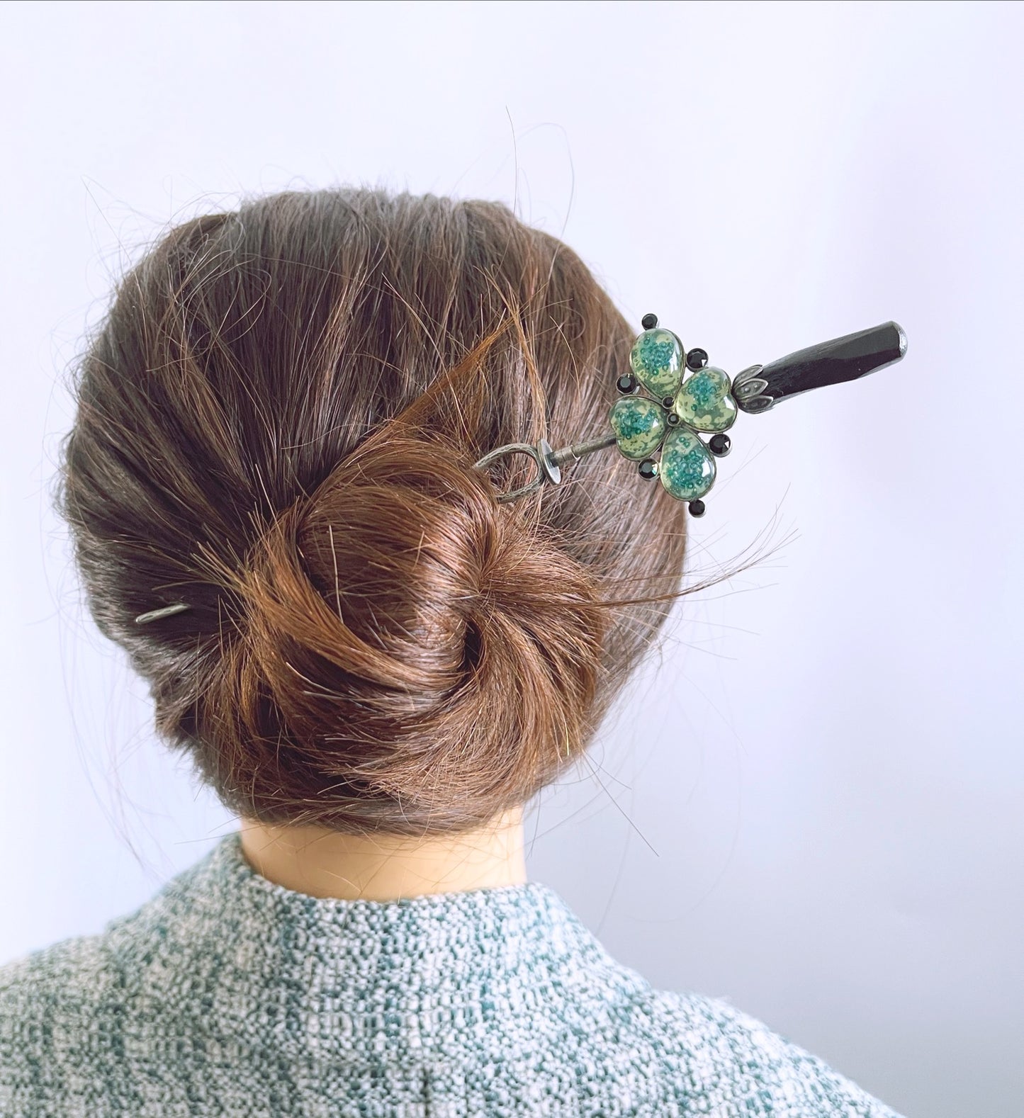 Changeable Ornament Hairpin Blue Plum