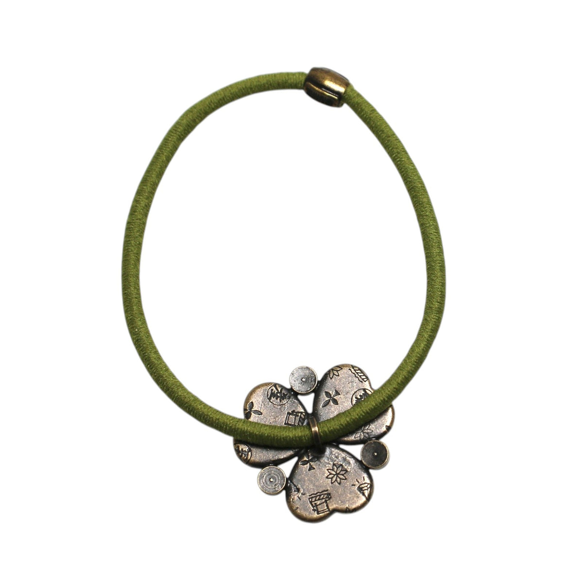 Hair Tie Green Plum Blossom Rhinestone TAMARUSAN