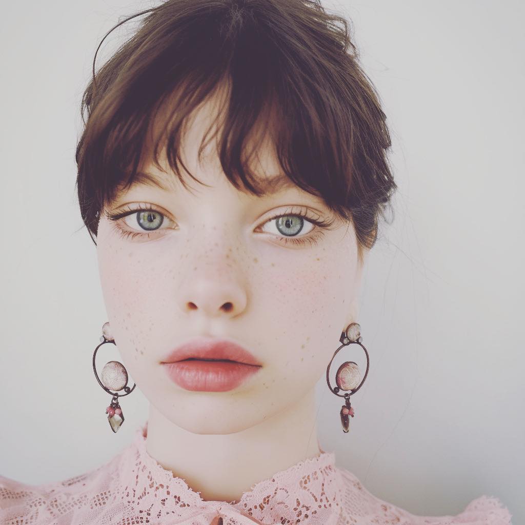 Hoop Earrings Pink Rhodonite Vortex TAMARUSAN