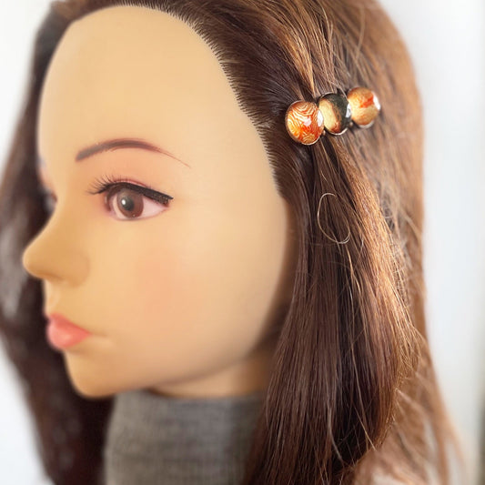 Hair Clip Calico Cat Orange Resin TAMARUSAN
