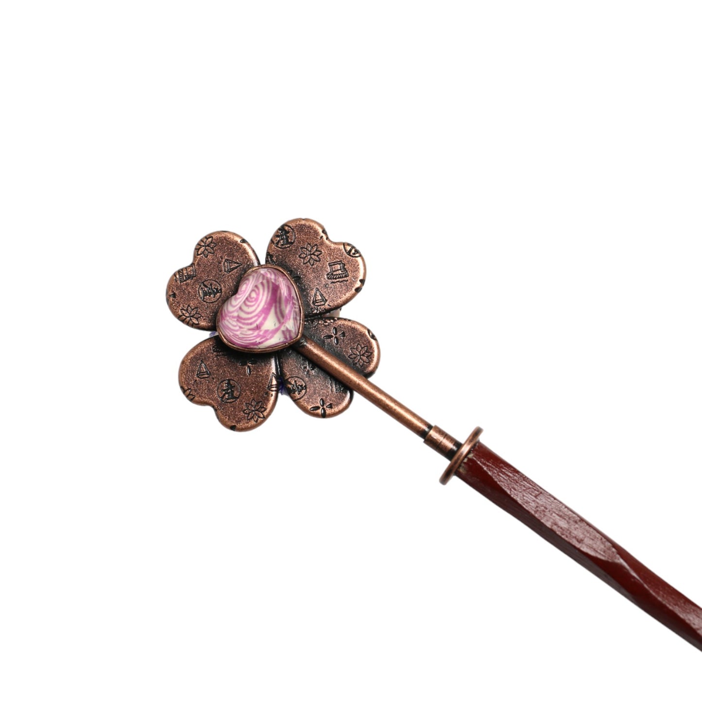 Hair Stick Pink Wood Flower TAMARUSAN