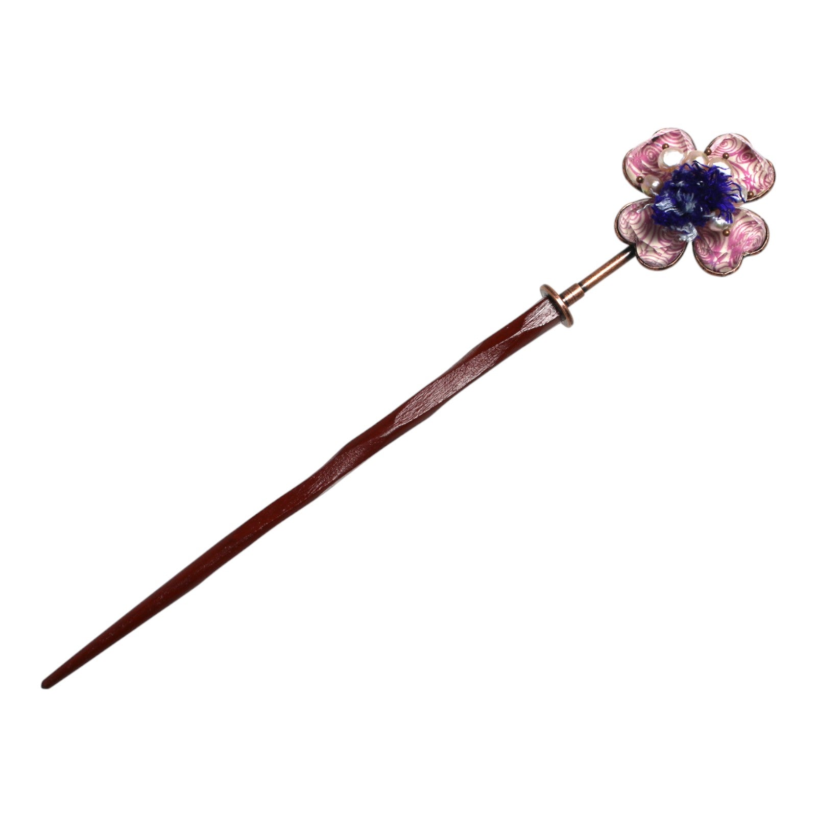 Hair Stick Pink Wood Flower TAMARUSAN