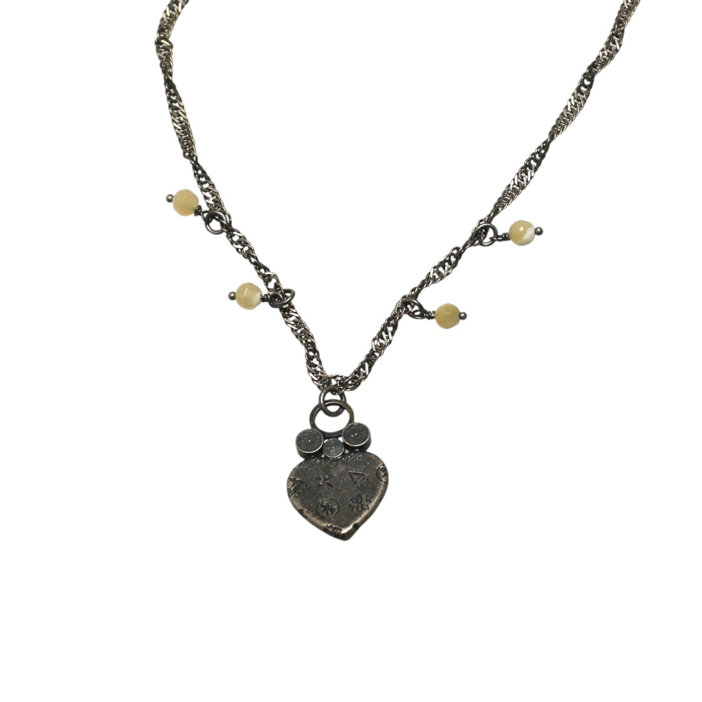 Necklace Swirl Heart Light Blue TAMARUSAN