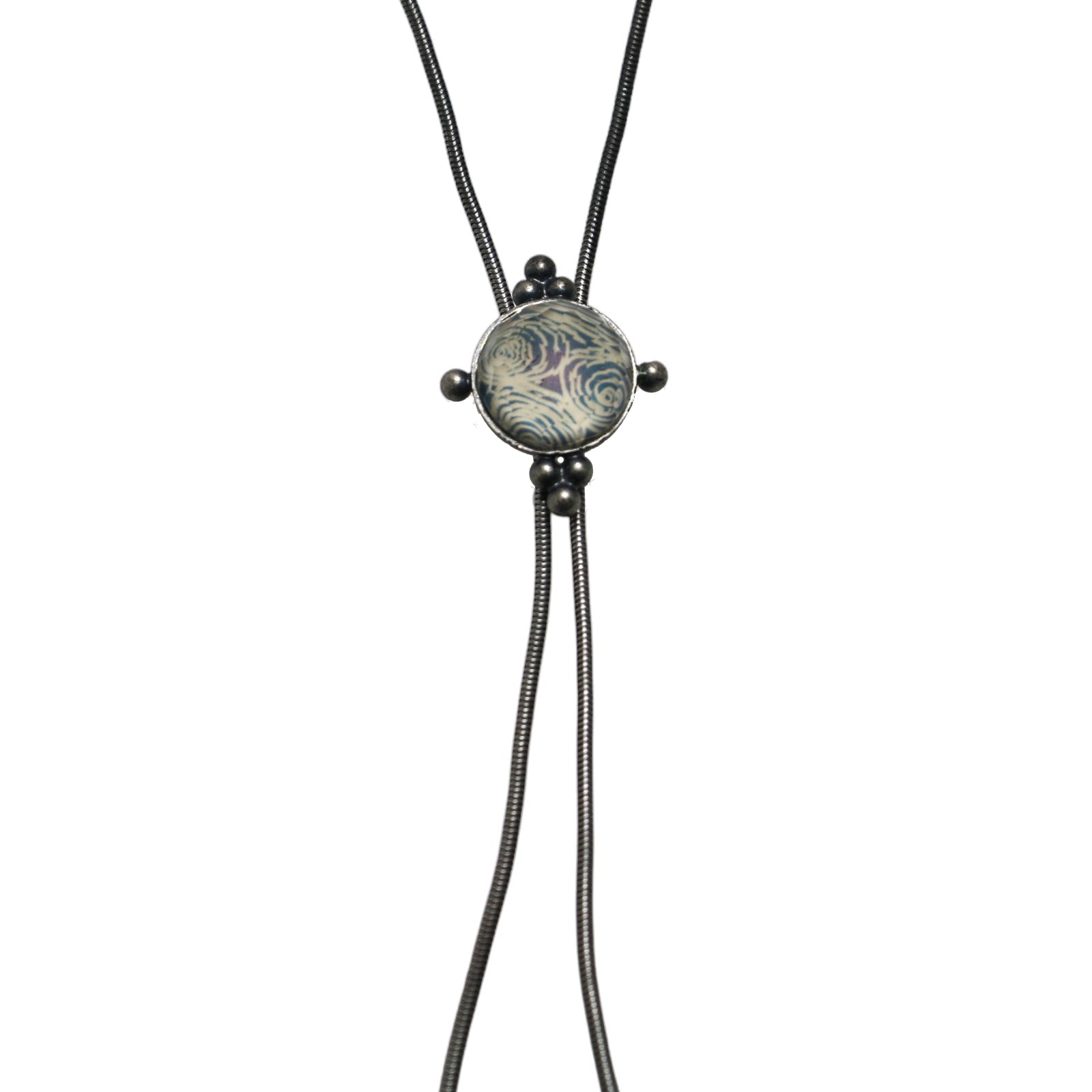 Chain Bolo Tie Blue Necklace Vortex TAMARUSAN