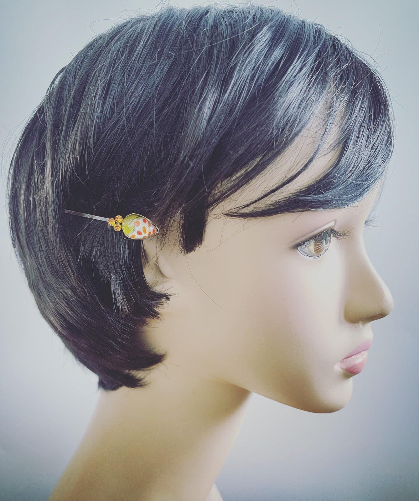 Hairpin Rhinestone Chrysanthemum Orange TAMARUSAN