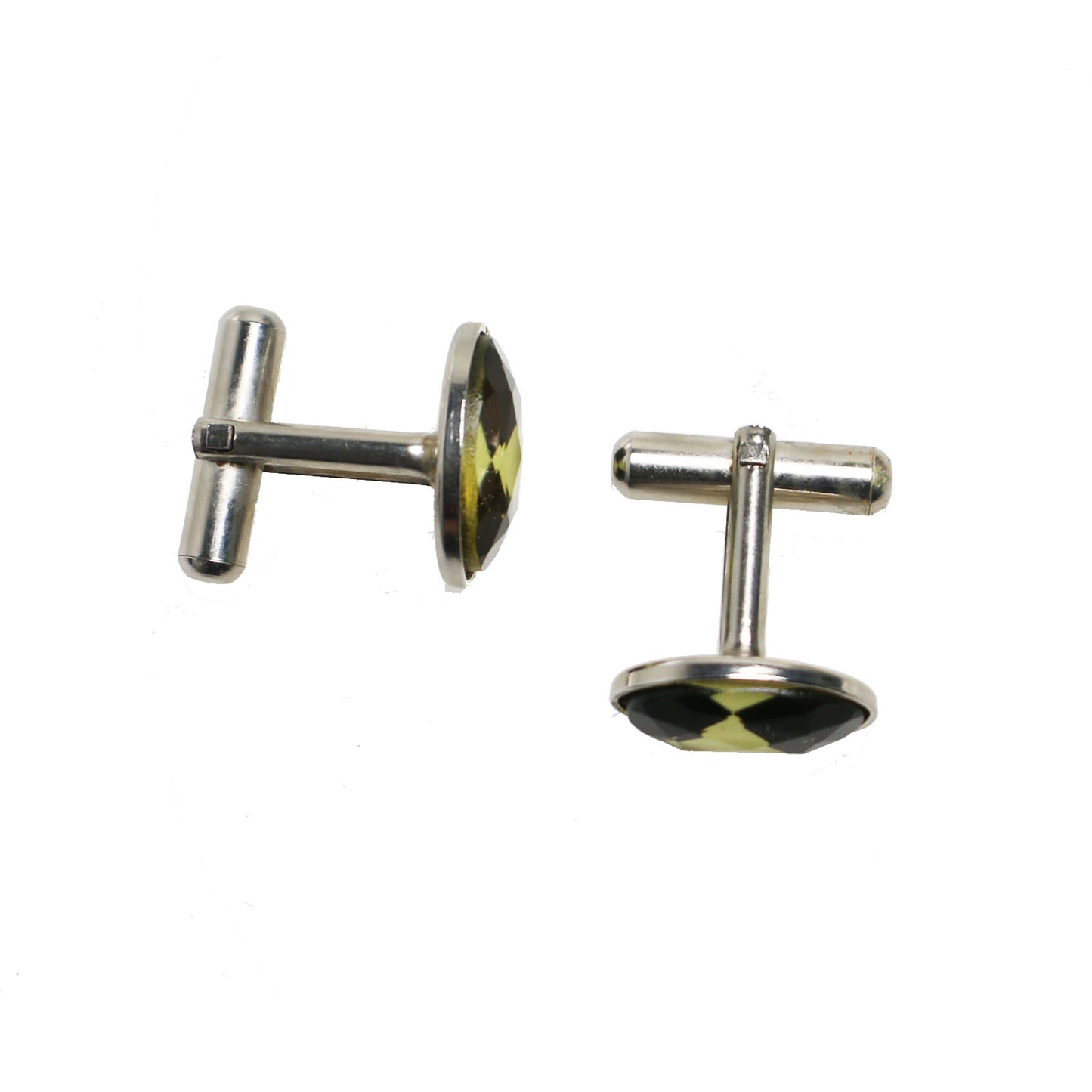 Cuff Links Black White Oval Mens TAMARUSAN