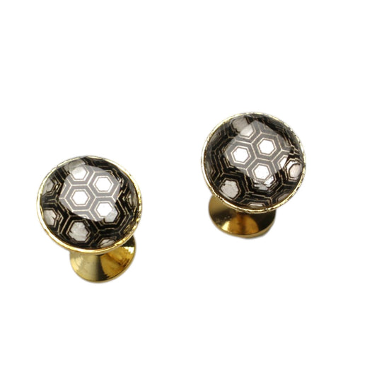 Cuff Links Tortoise Shell Gold TAMARUSAN