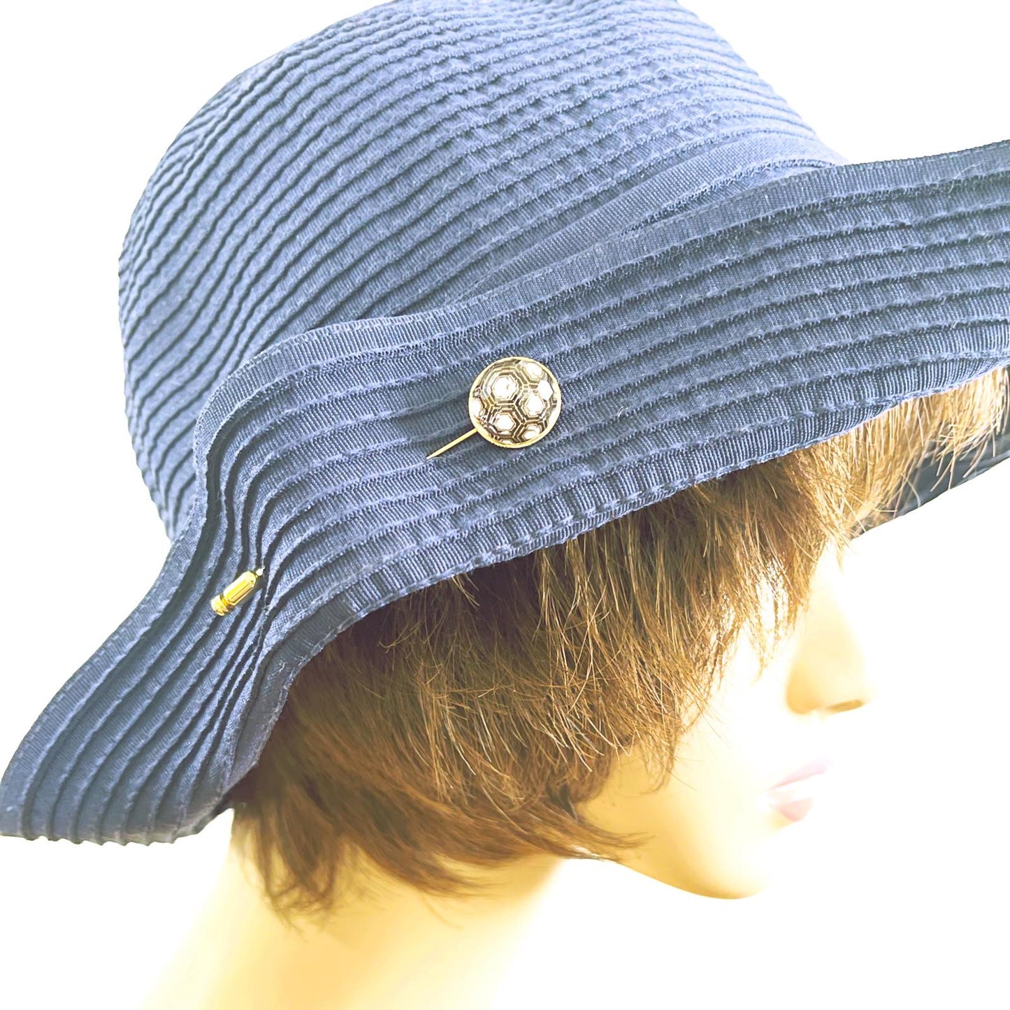 Hat Pin Black White Gold Tortoiseshell TAMARUSAN