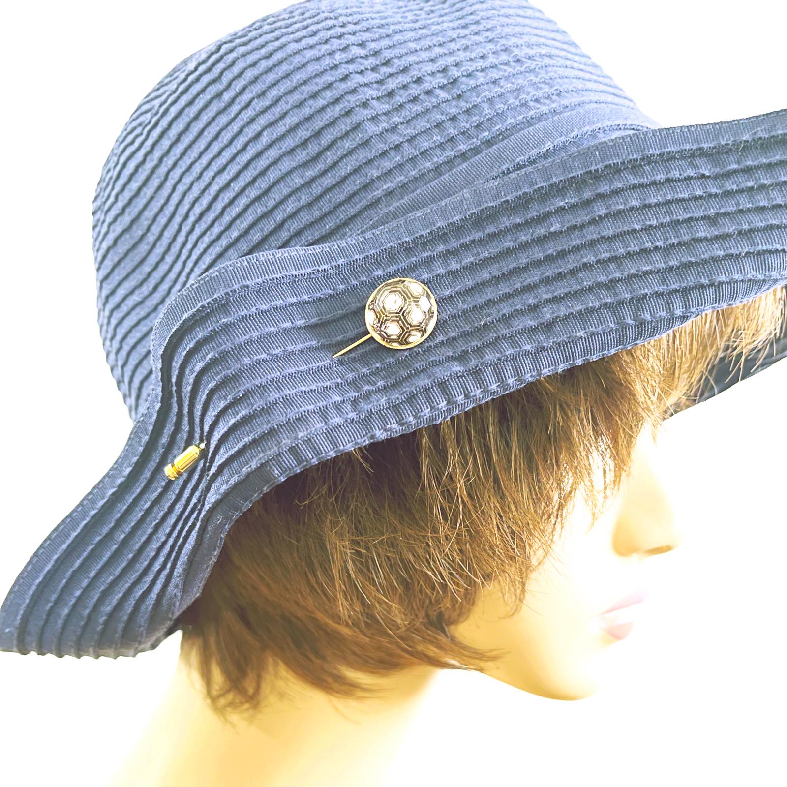 Hat Pin Black White Gold Tortoiseshell TAMARUSAN