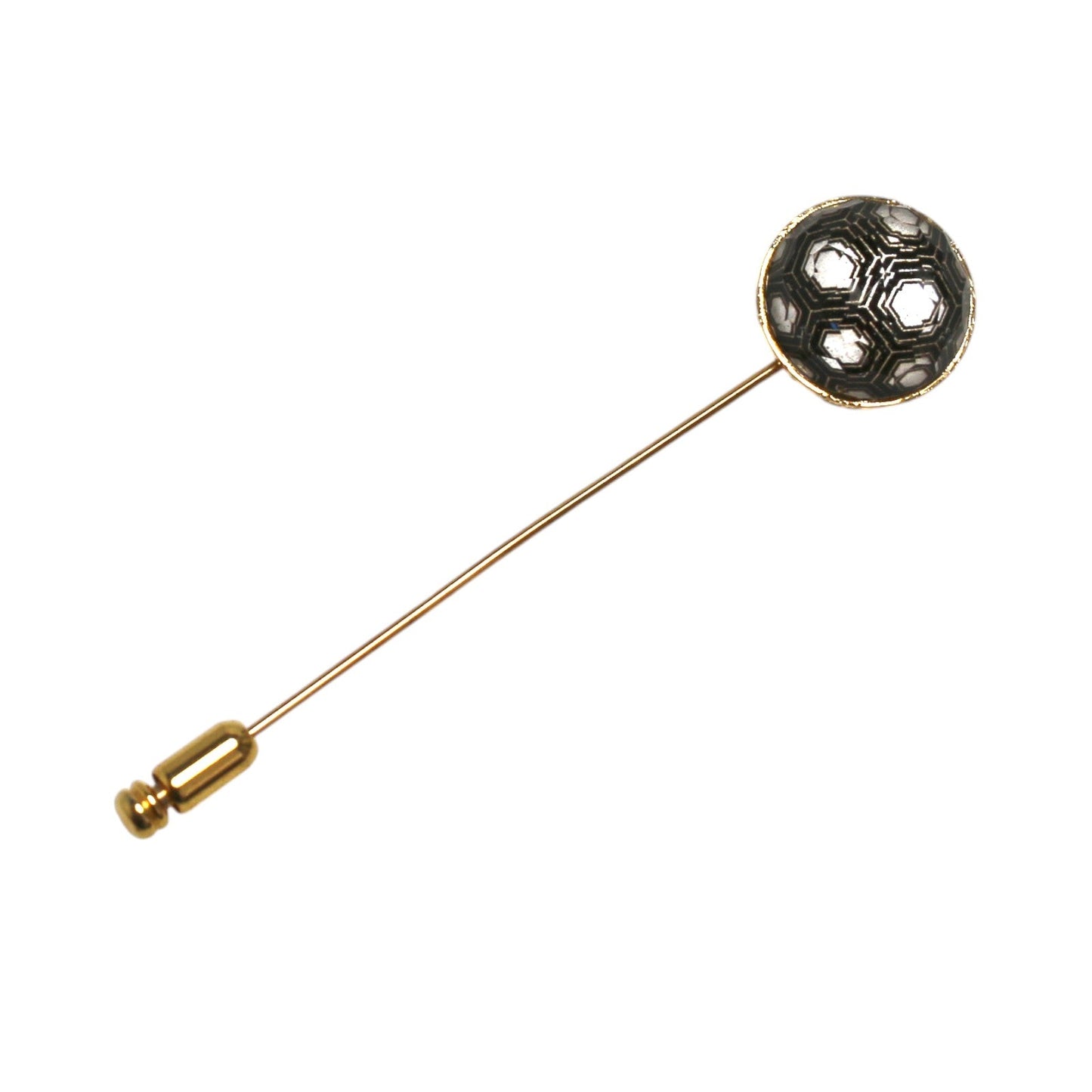 Hat Pin Black White Gold Tortoiseshell TAMARUSAN
