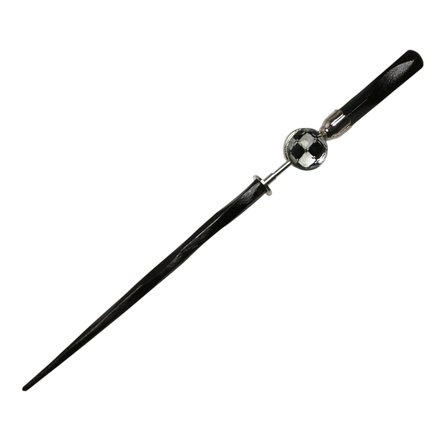 Wood Changeable Ornament Hairpin Black White Checked Pattern TAMARUSAN