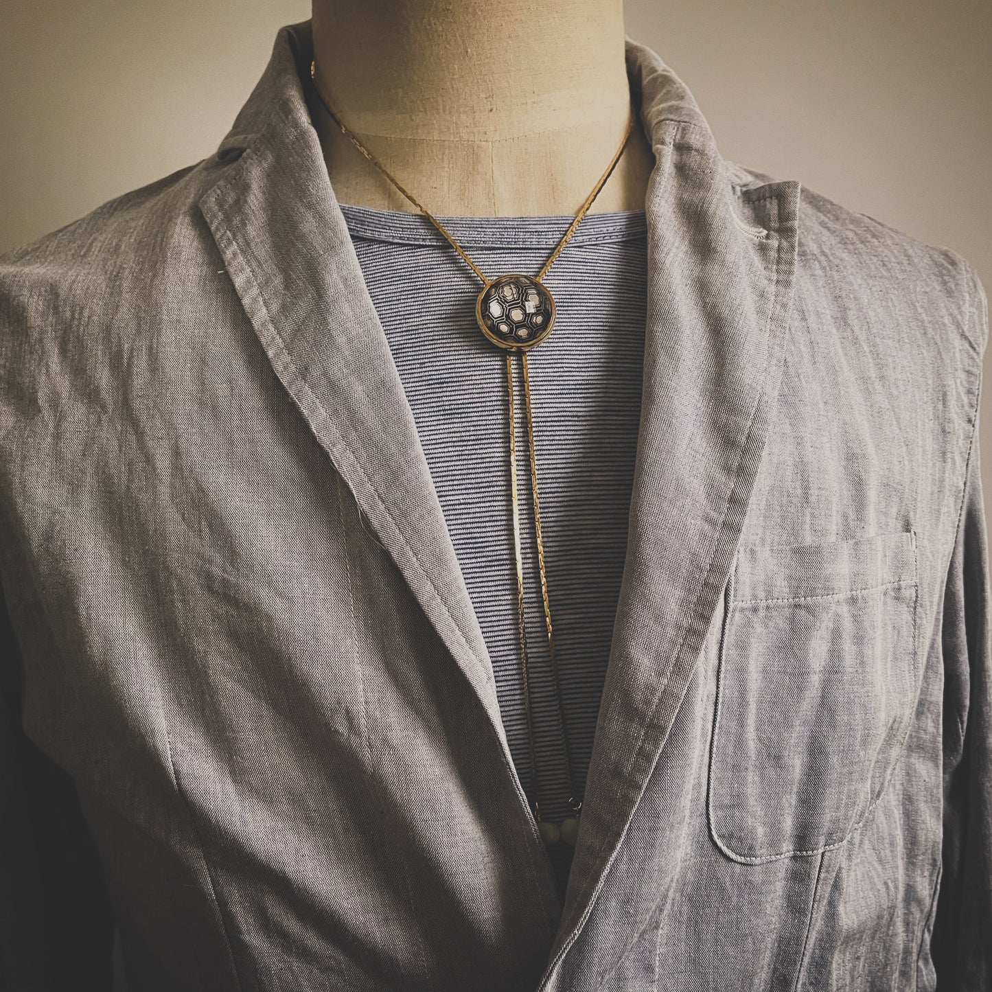 Chain Bolo Tie Tortoise Shell Black TAMARUSAN