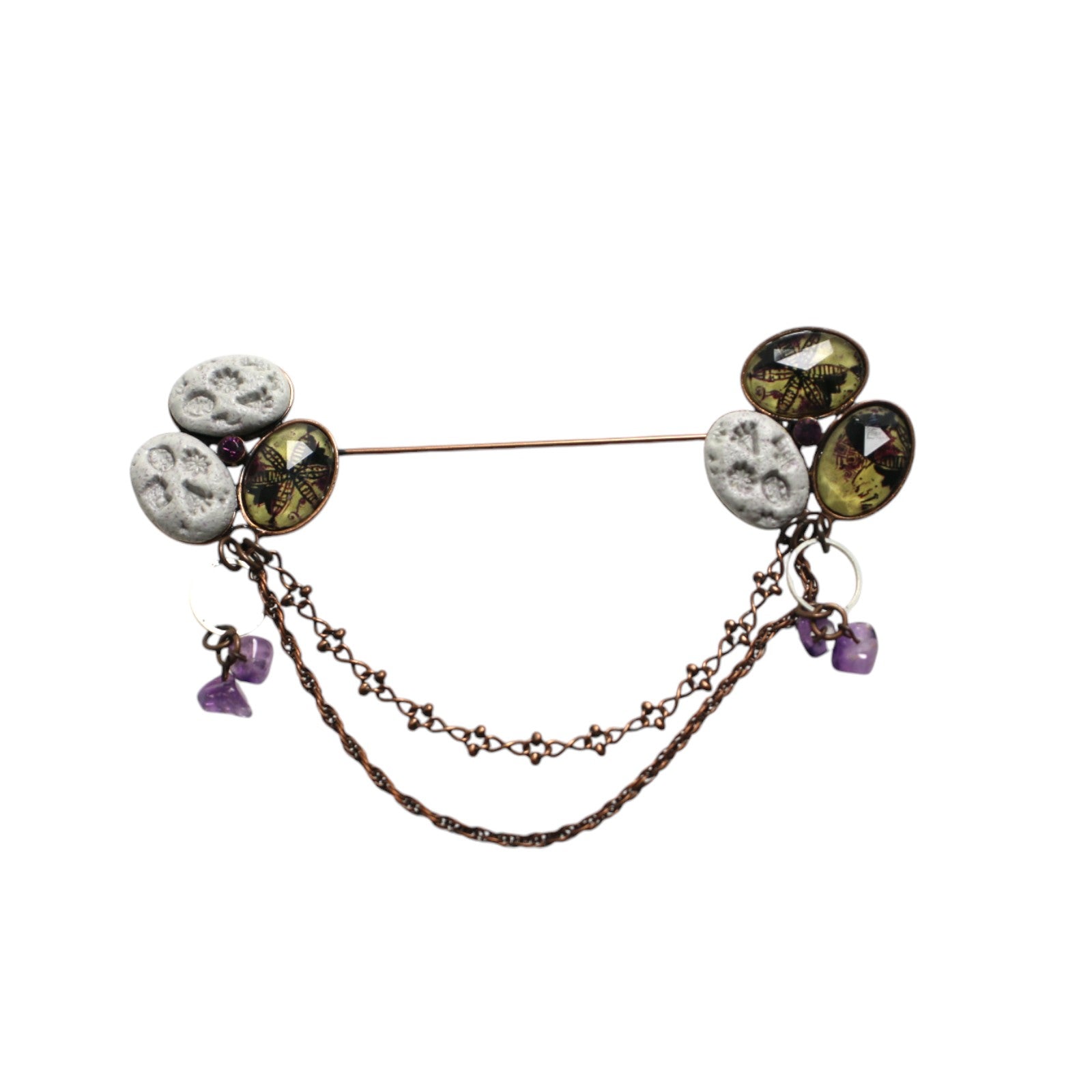 Hatpin Flower Purple Amethyst TAMARUSAN