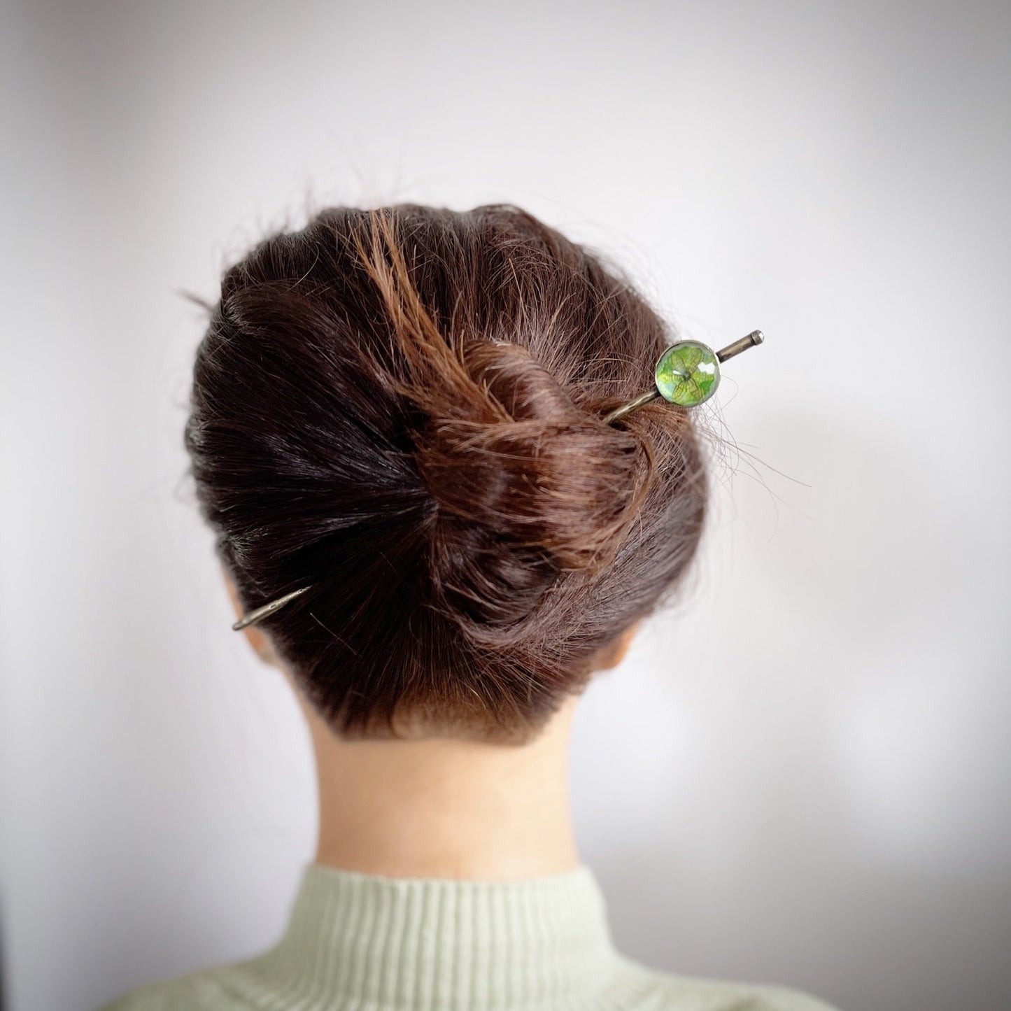 Kanzashi Hairpin Lily Yellow Green TAMARUSAN