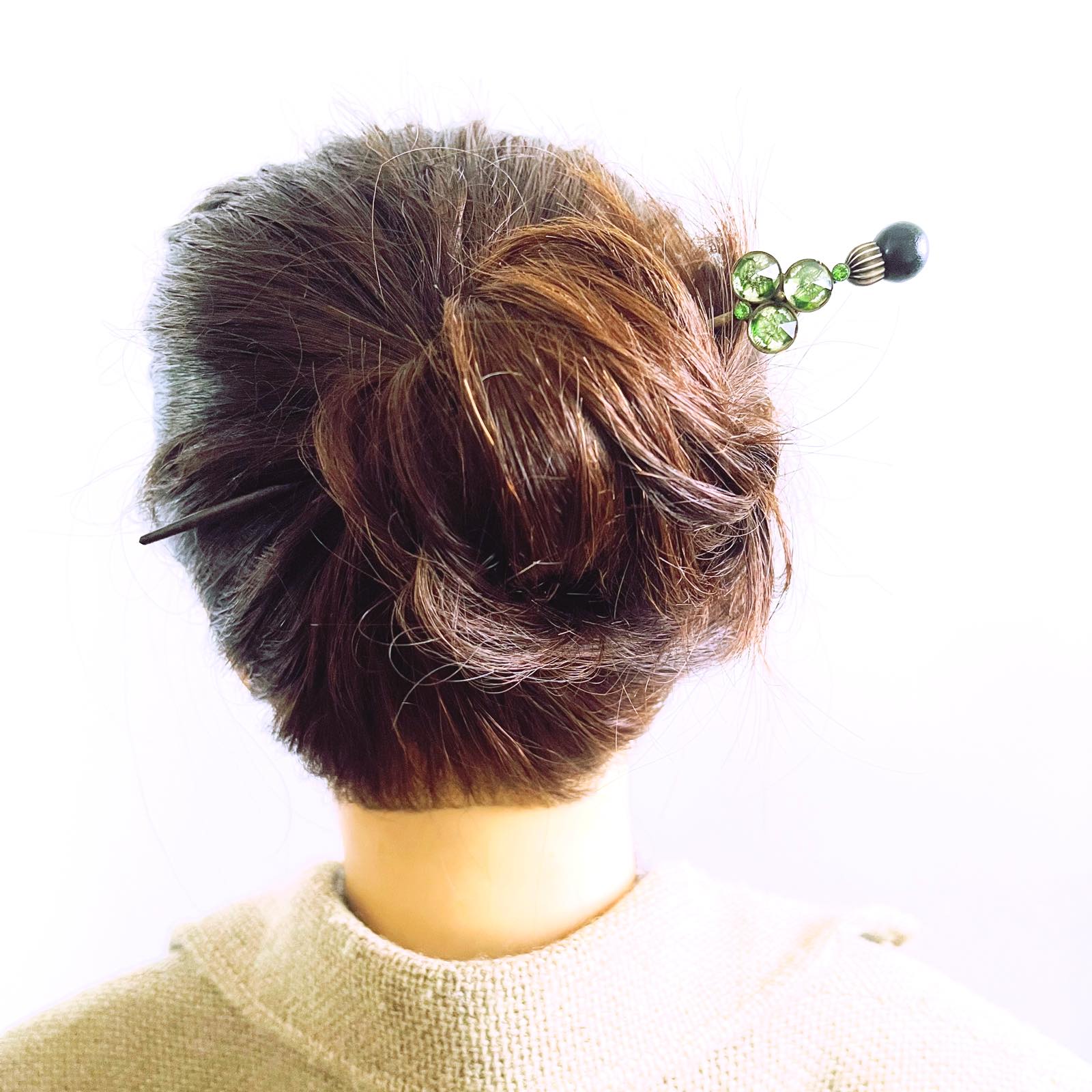 Interchangeable Kanzashi Green Lily Wooden TAMARUSAN