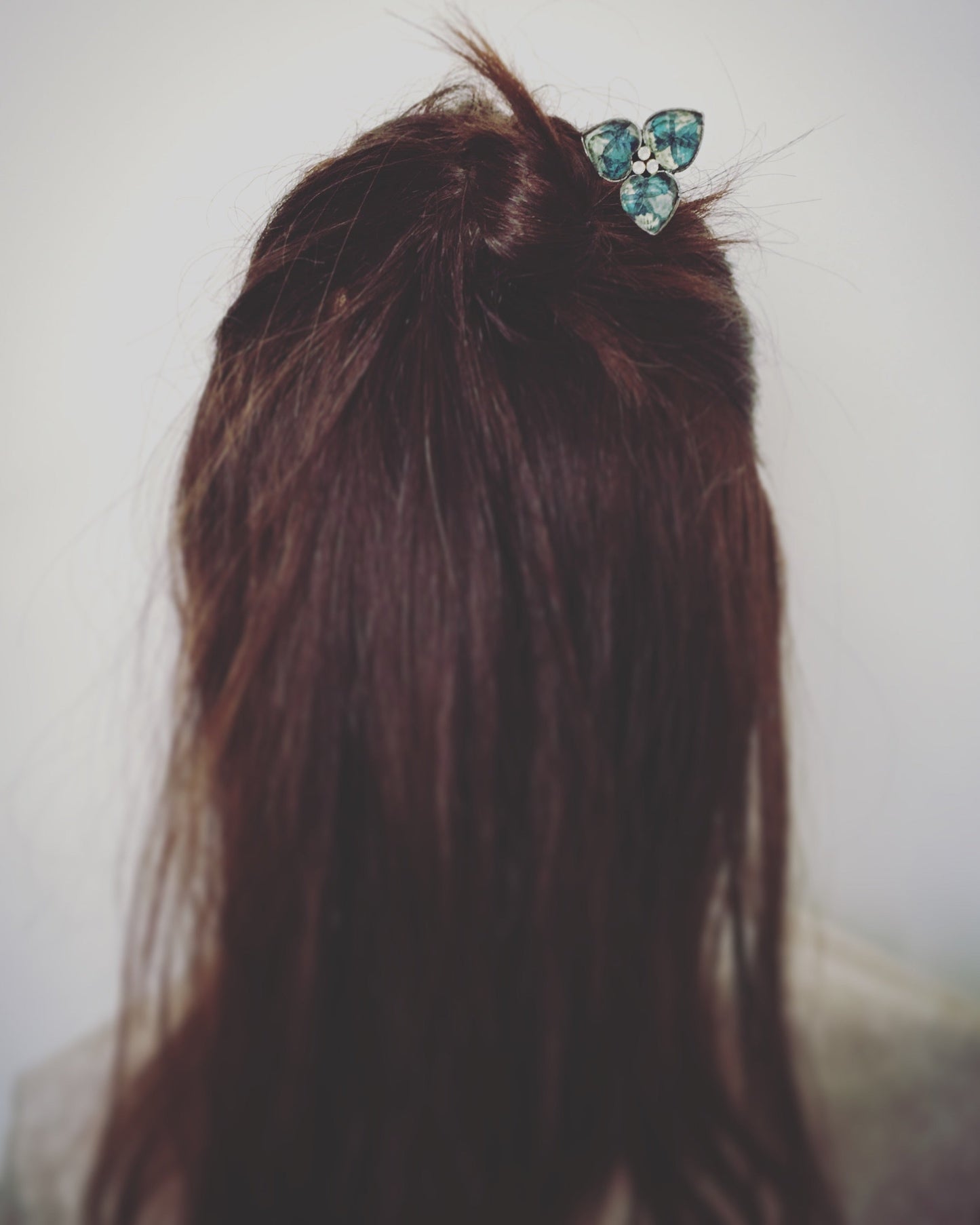 Hairpin Barrette Purple Blue Handmade TAMARUSAN