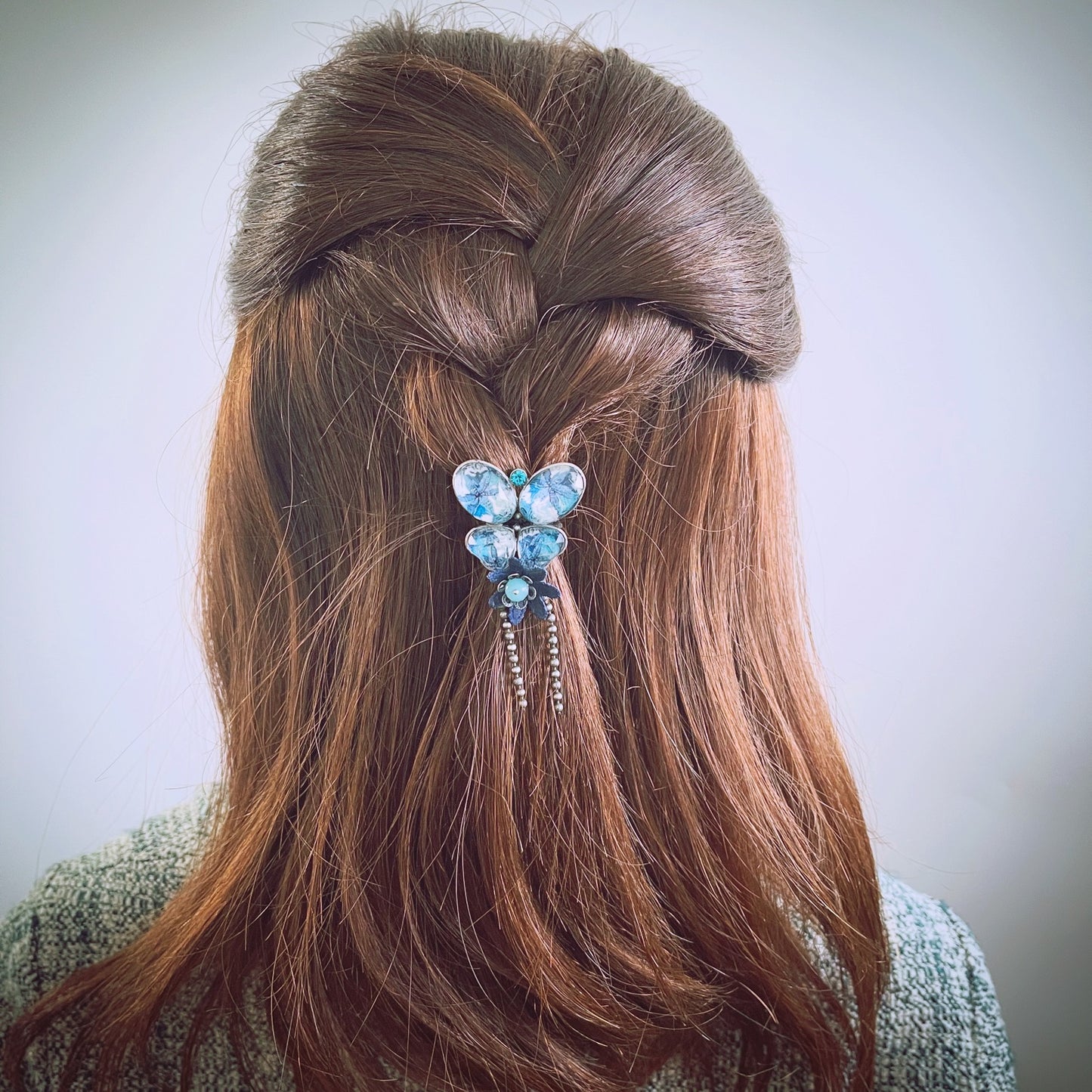 Blue Butterfly Gorgeous Hair Elastic Antique Style TAMARUSAN