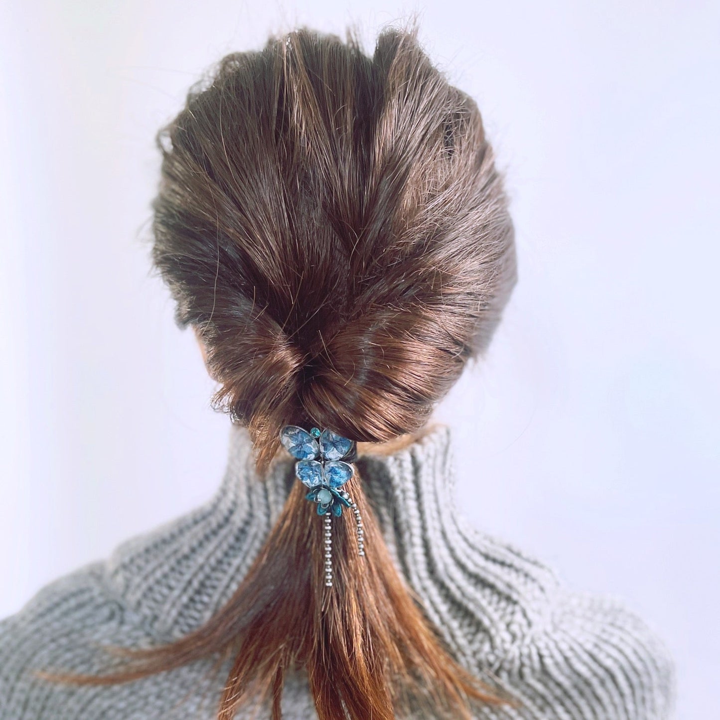 Blue Butterfly Gorgeous Hair Elastic Antique Style TAMARUSAN