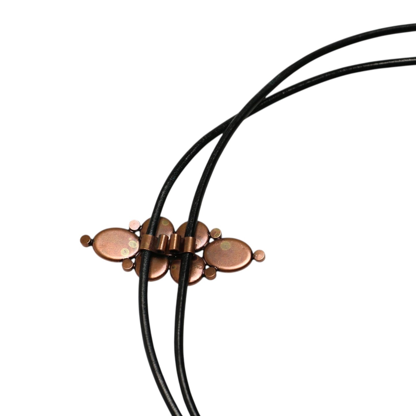 Leather Cord Bolo Tie Red Fringe Black TAMARUSAN