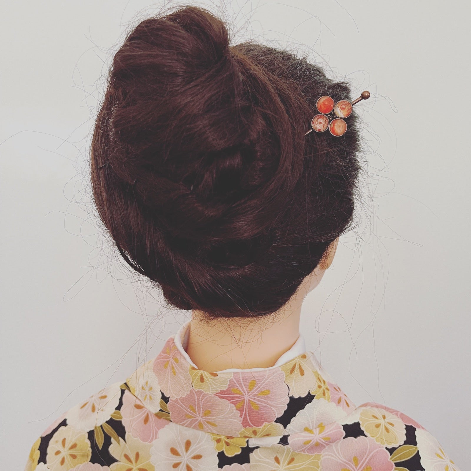 Hairpin Barrette Orange Flower Illustration TAMARUSAN