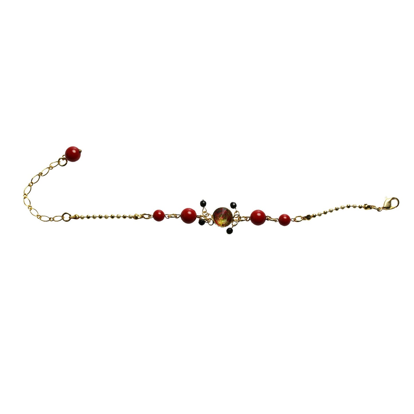 Bracelet Coral Onyx Red Gold TAMARUSAN