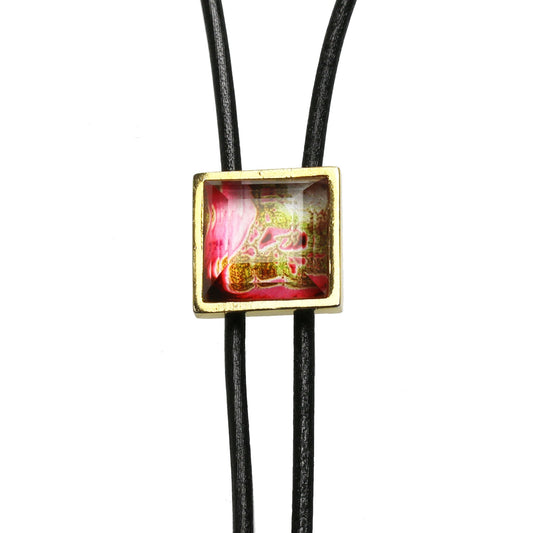 Leather Straps Bolo Tie Red Casual TAMARUSAN