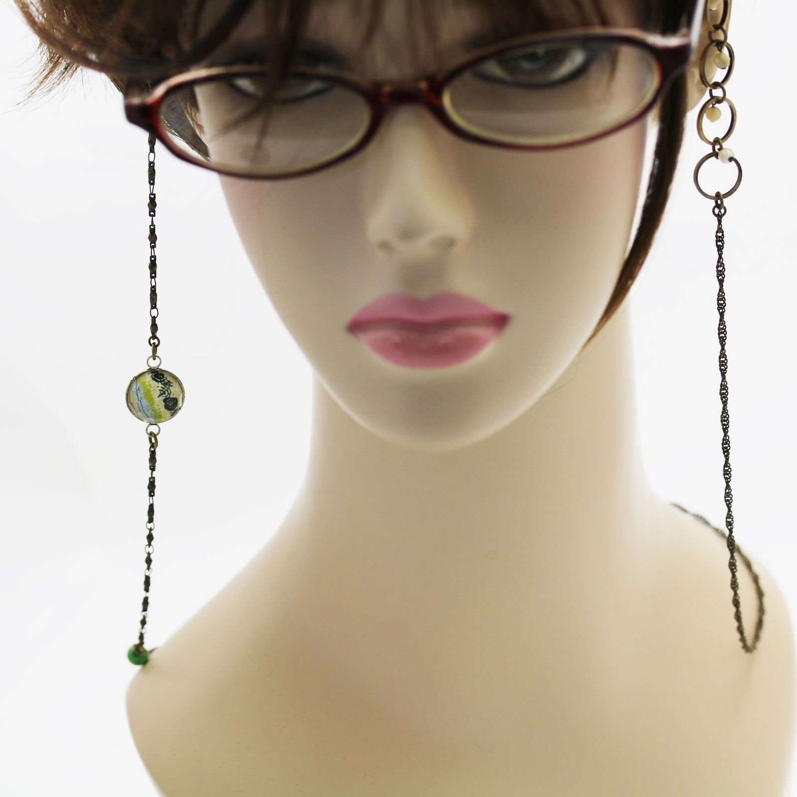 Eyeglass Chain Rose Turquoise Unisex Green TAMARUSAN