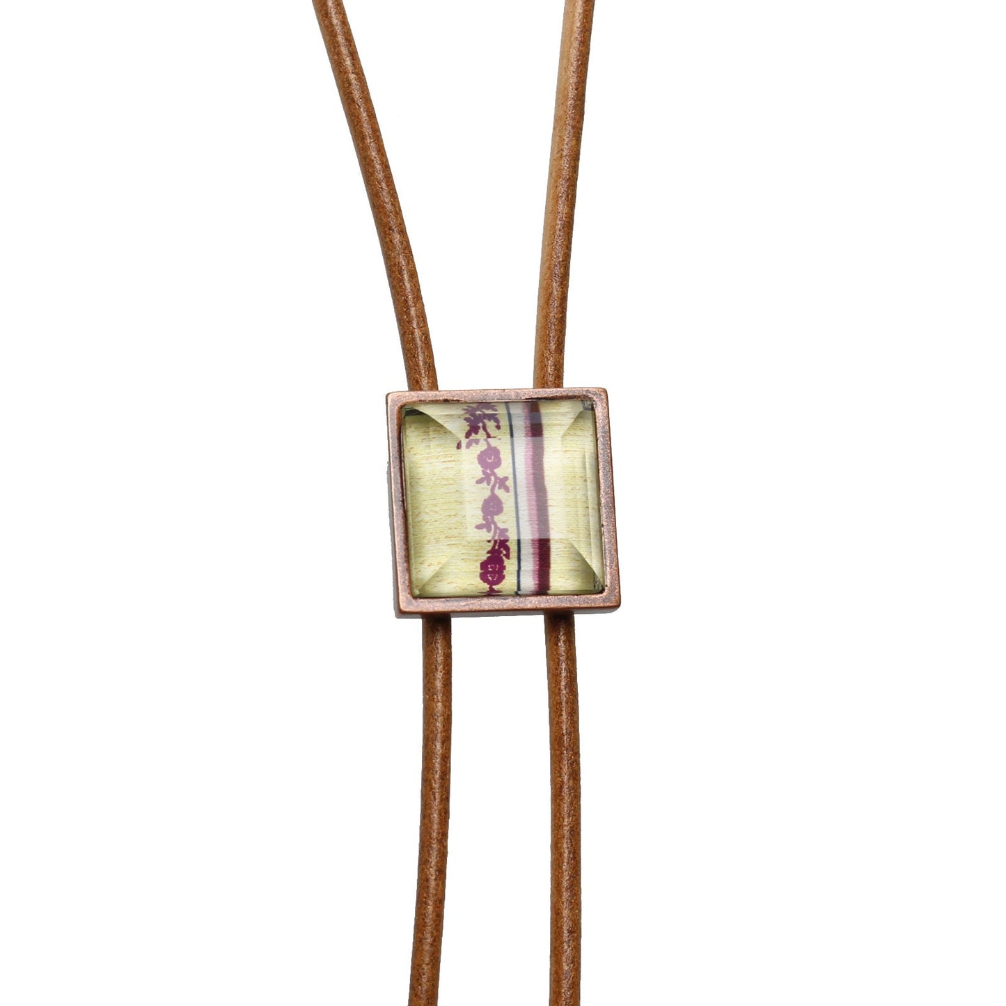 Leather Straps Bolo Tie Rose Tree Pink TAMARUSAN