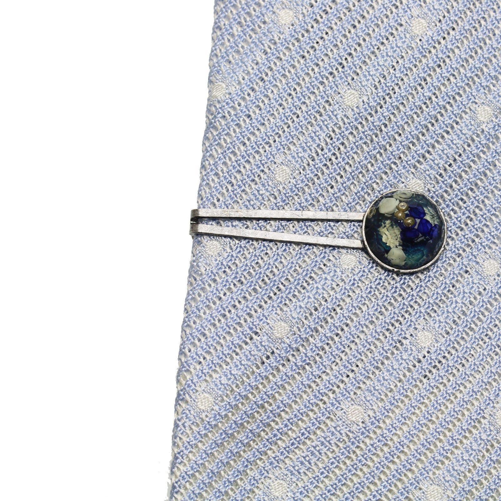 Simple Tie Clip Blue Beads Resin TAMARUSAN
