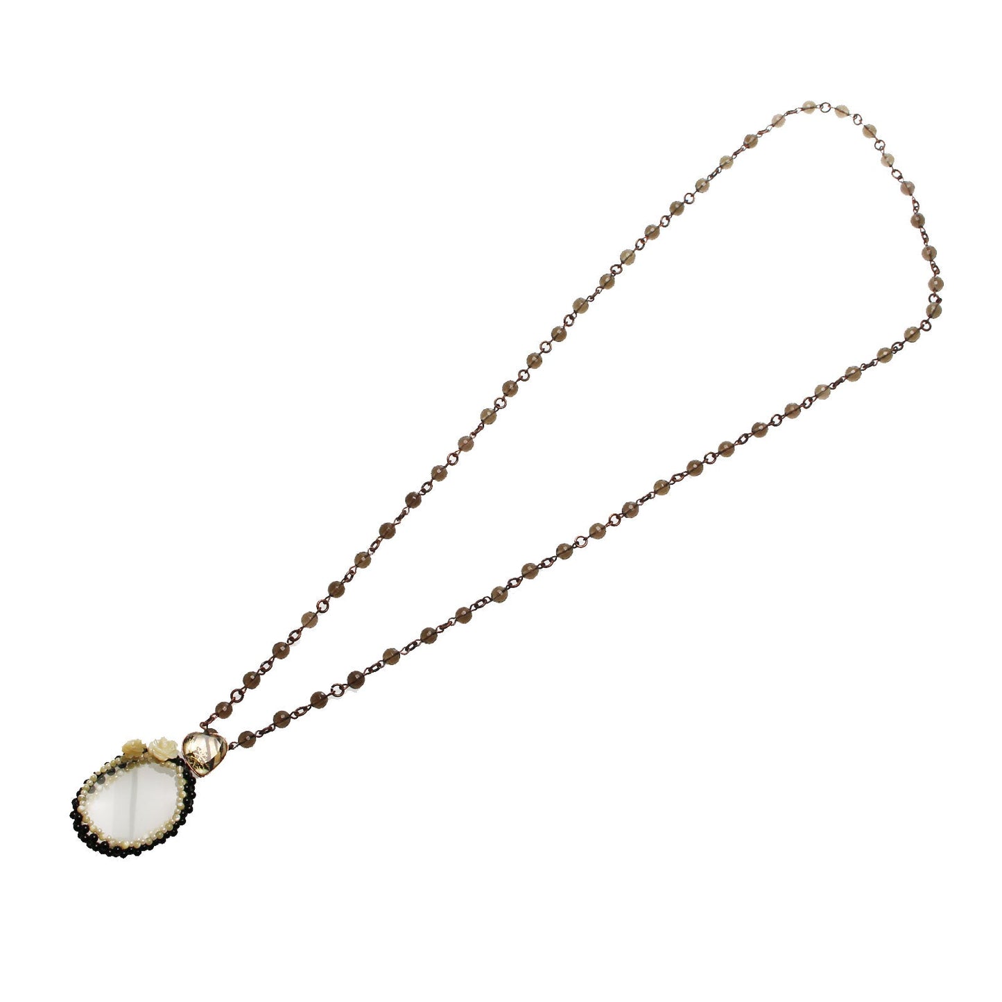Magnifying Glass Long Necklace Brown TAMARUSAN